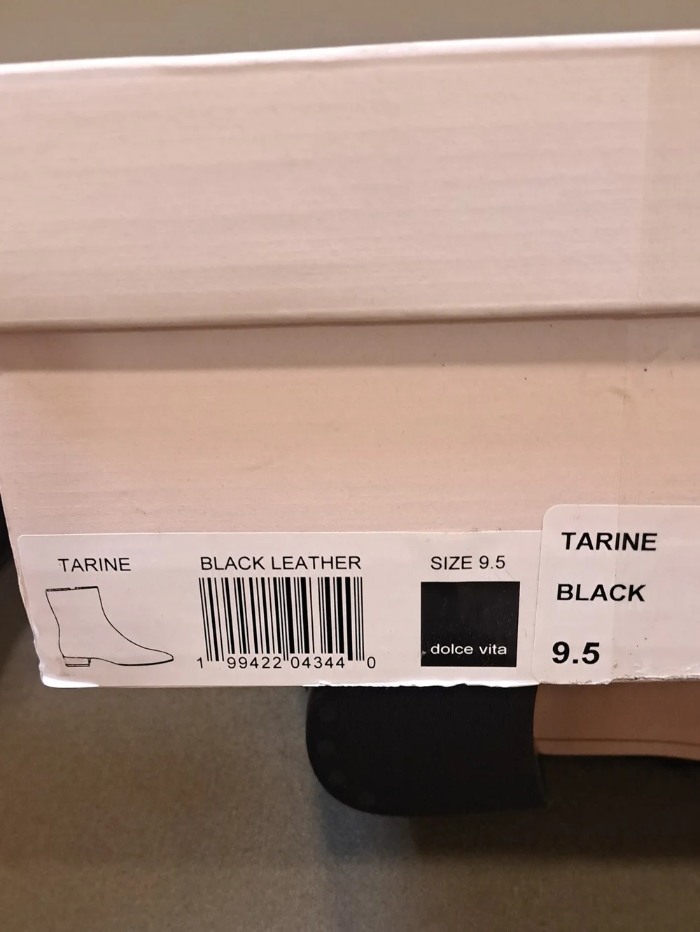 Dolce Vita Tarine Booties Black Leather - Size: Women 9.5
